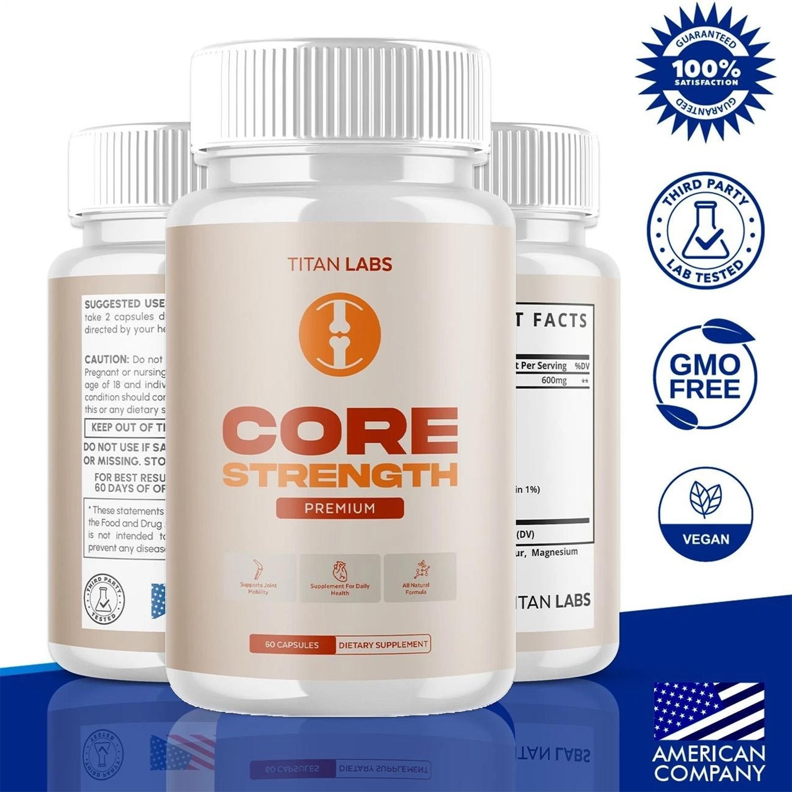 (3 PACK) Core Strength Joint Support Advanced Formula CoreStrength 180 Capsules