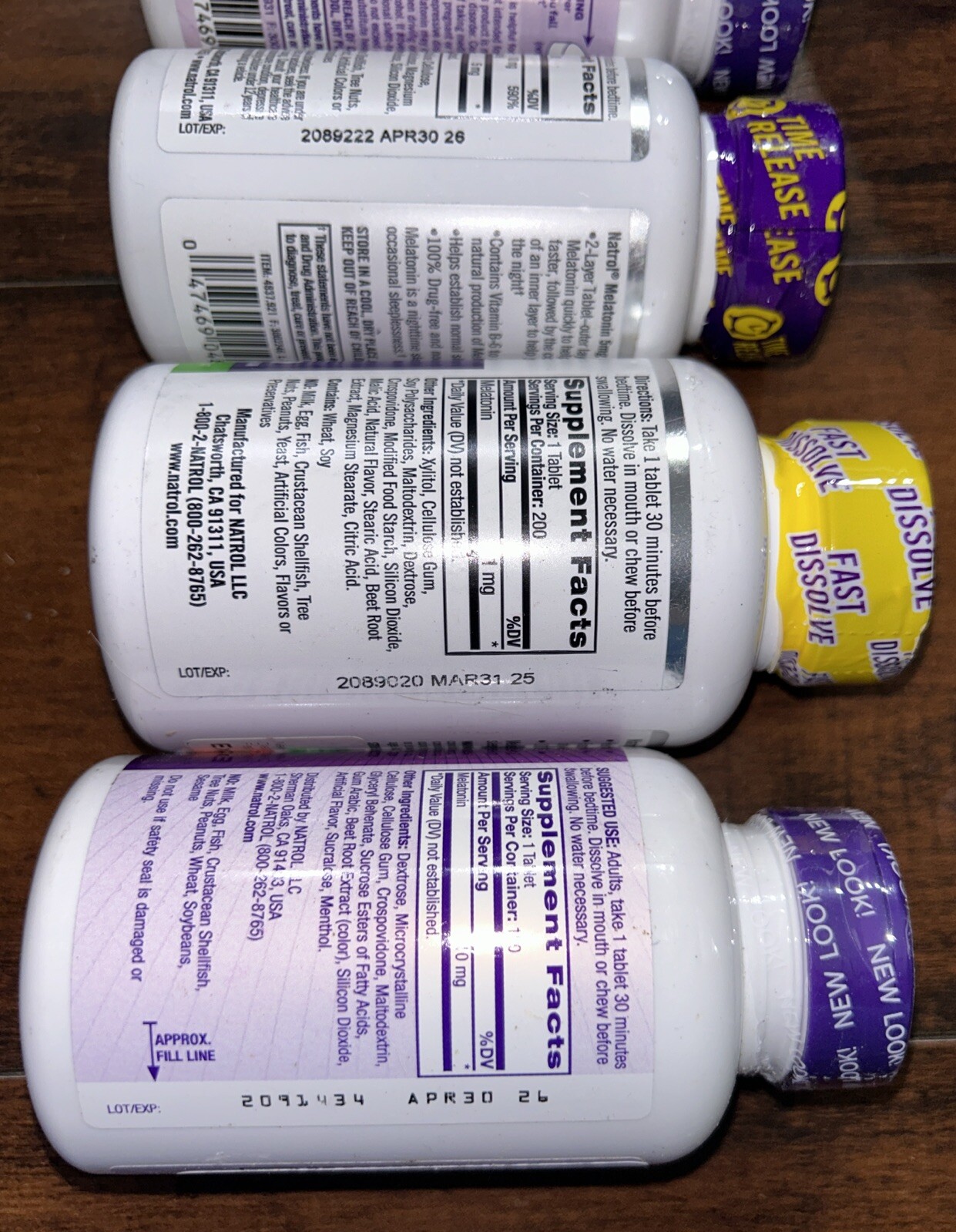 NATROL Melatonin 5 Bottles LARGE LOT See Pictures & Read Description 600 Tablets