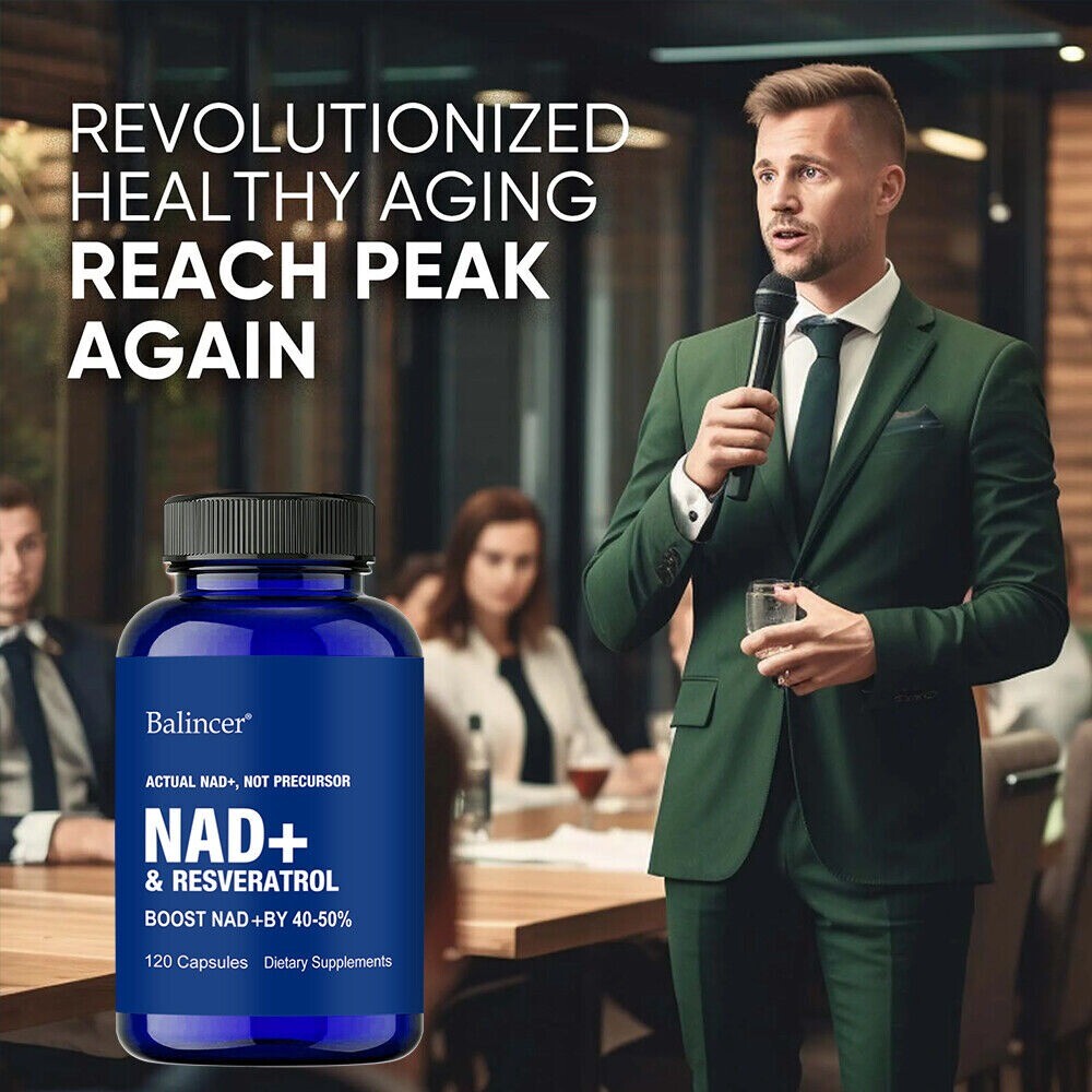 NAD Booster Supplement – Nicotinamide 500mg Resveratrol 250mg- 30/60/120Capsules