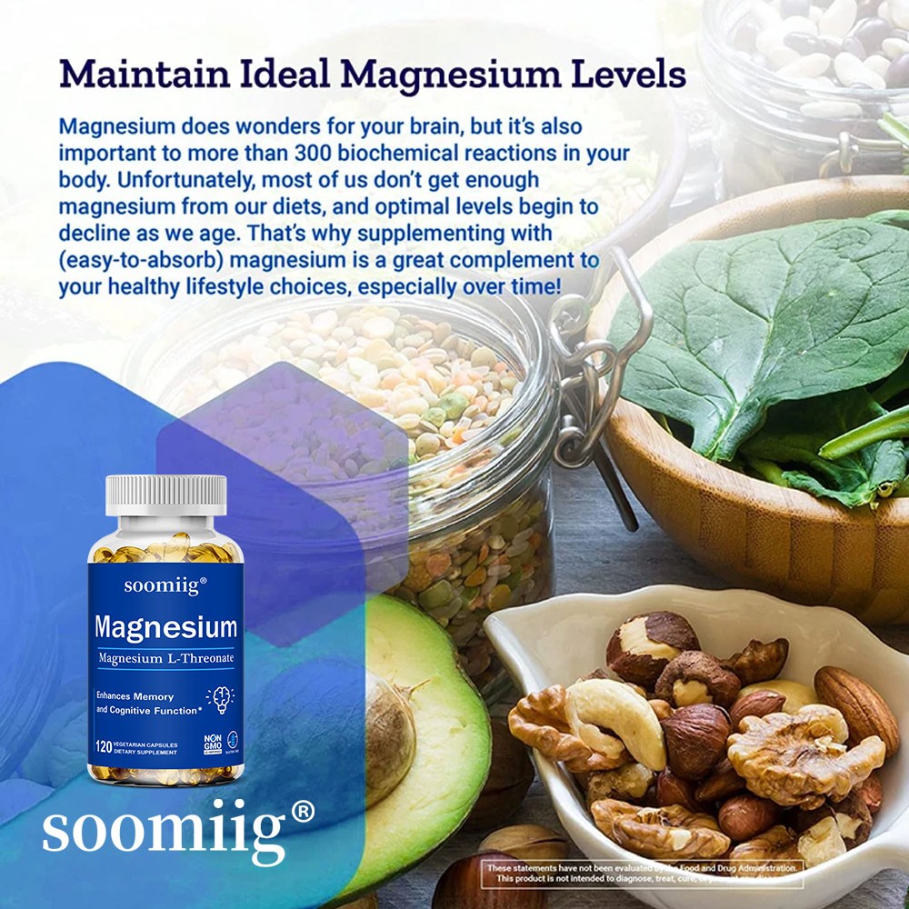 Magnesium L-Threonate 2000mg -Memory,Focus & Cognitive Boost 30/60/120 Capsules