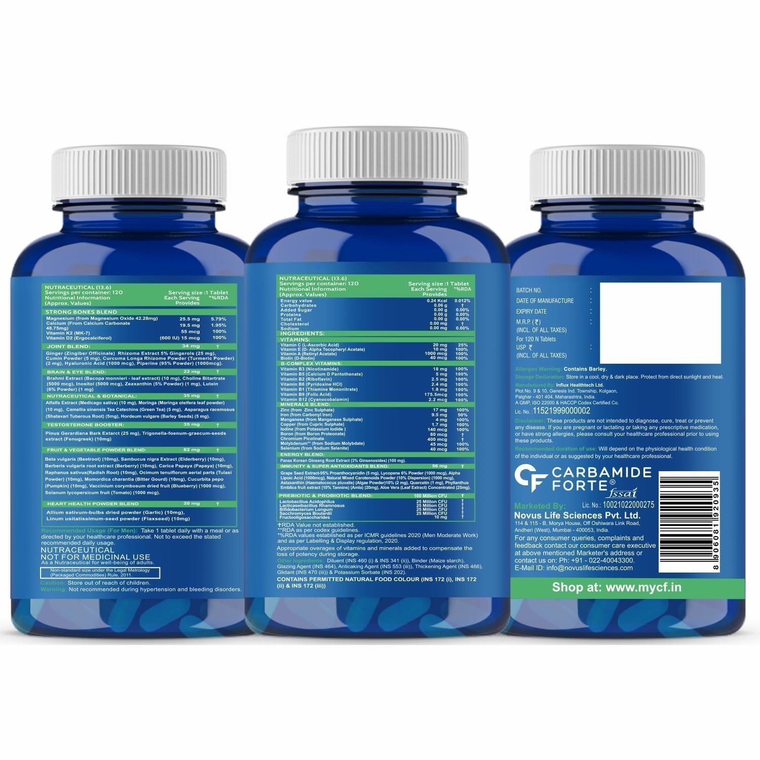 Carbamide Forte Men’s Multivitamin Gym Formula 120 Tablets Daily Support