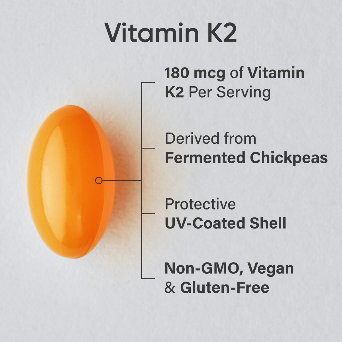 Sports Research Vegan Vitamin K2 MK7 180mcg with Coconut Oil 60 Veggie Softgels