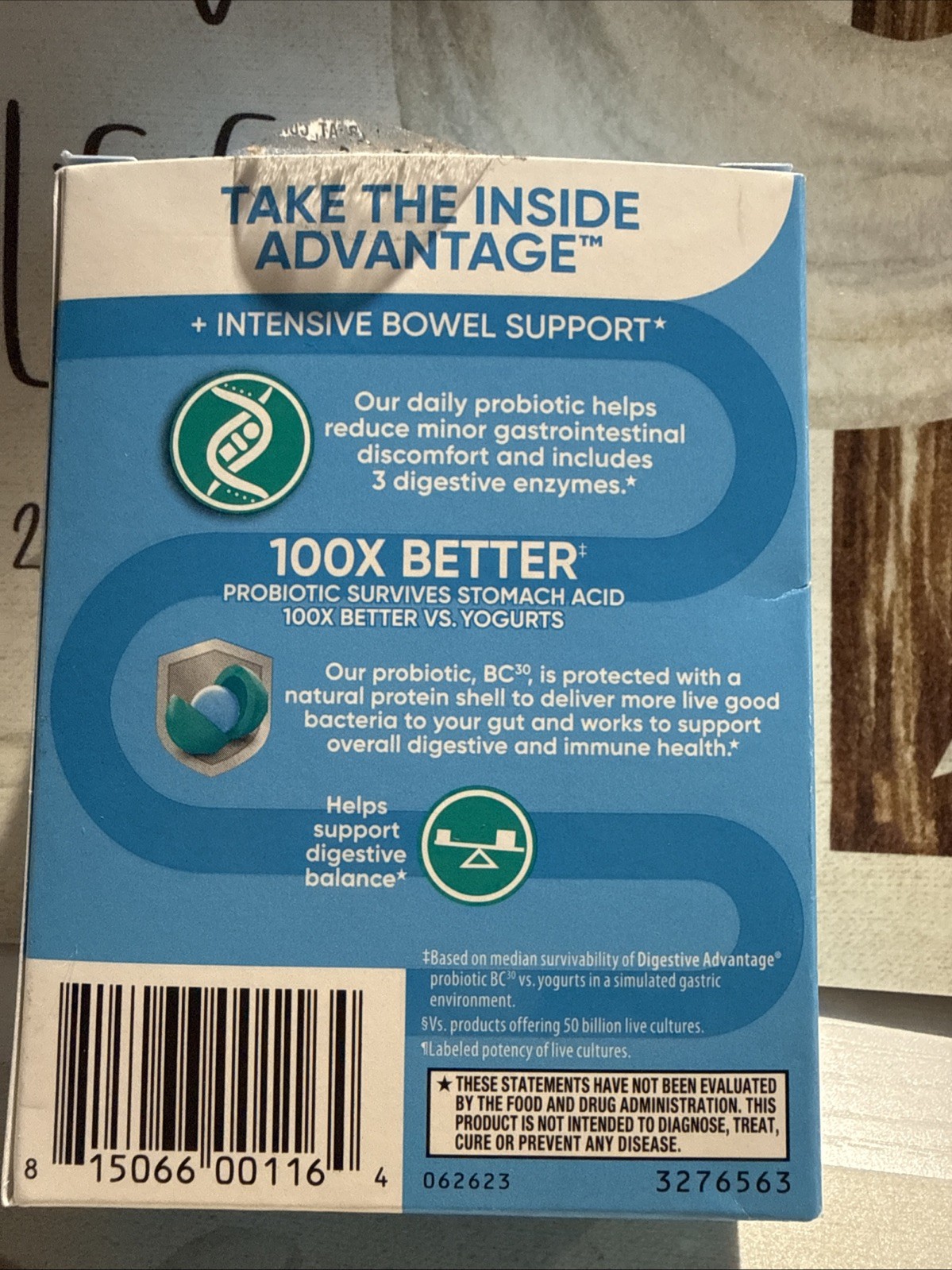 Digestive Advantage Intensive Bowel Support Probiotics 32 Capsules Exp 08/26