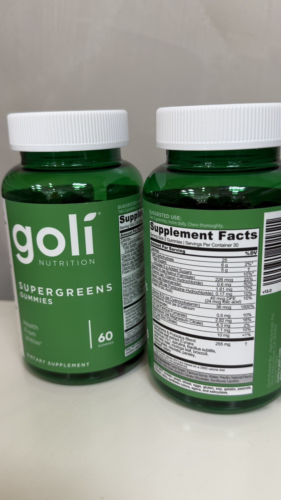 Goli Supergreens Vitamin Gummies -2 Bottles (120 Count)