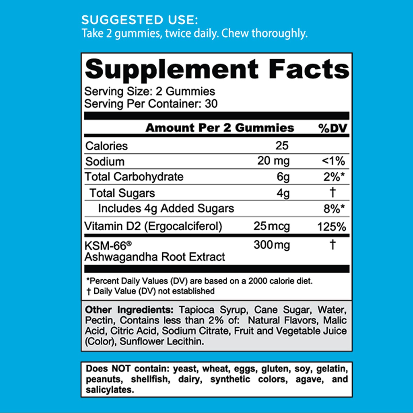 Pack Of 3 Ashwagandha Gummies with KSM-66 and Vitamin D Vegan 60 Count GOLI