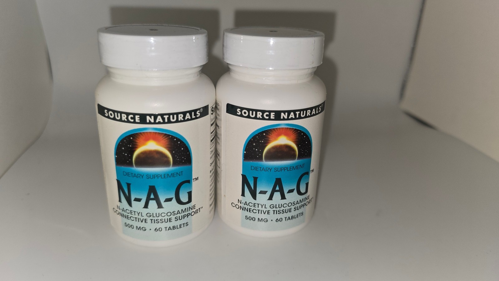 2 Pack Source Naturals N-A-G Glucosamine Tissue Support 500mg 60 Tablets