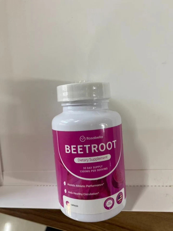3X Rosabella Organic Beet Root 60 Capsules Natural Energy Boost Blood Pressure