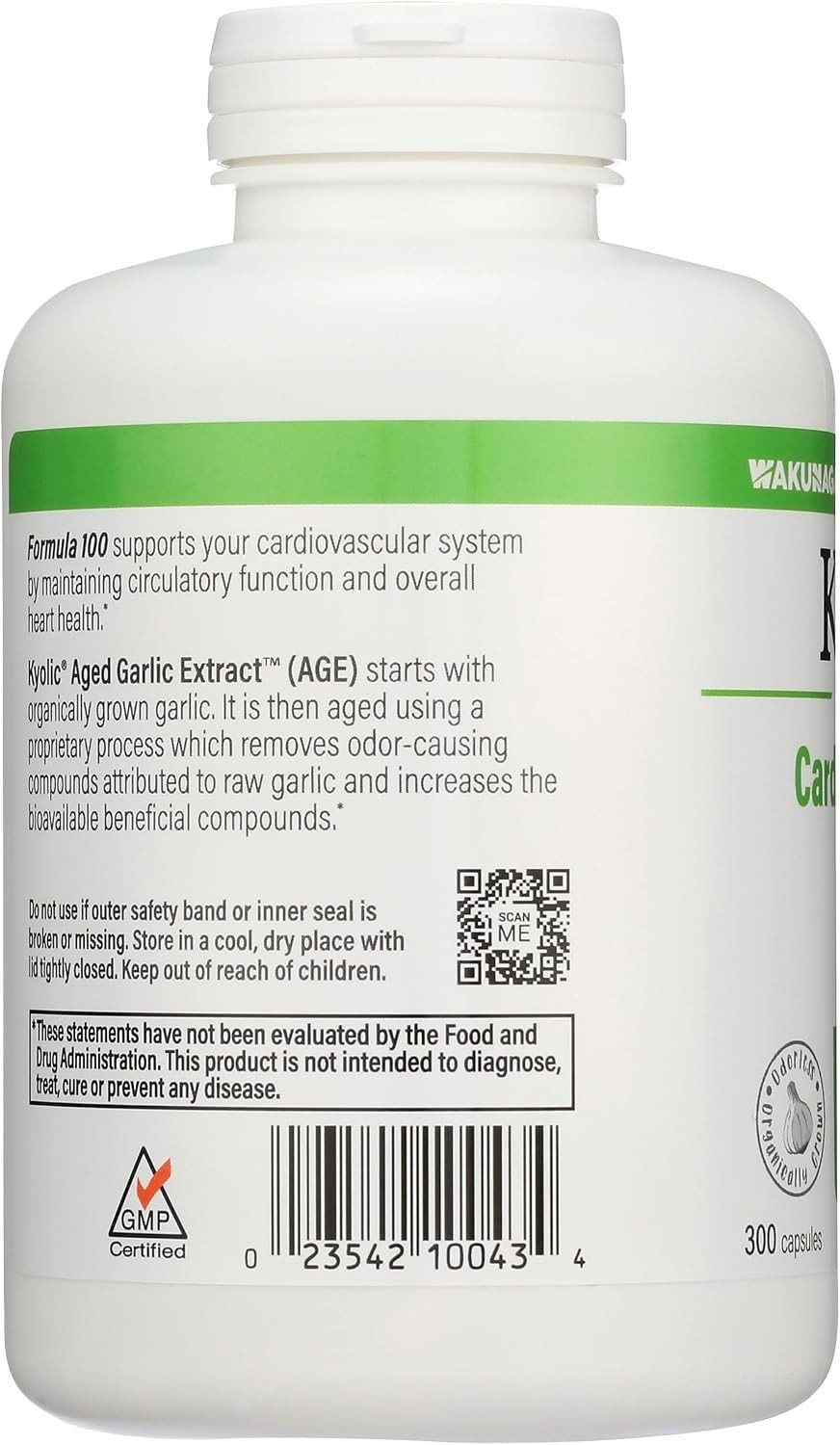 300 Count Organic Aged Garlic Extract Capsules – Promote Cardiovascular Wellness