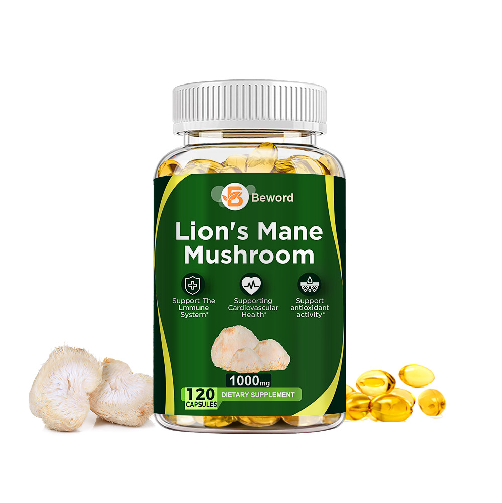 1000Mg Organic Lions Mane Mushroom Nootropic Brain Memory Focus Immune Support