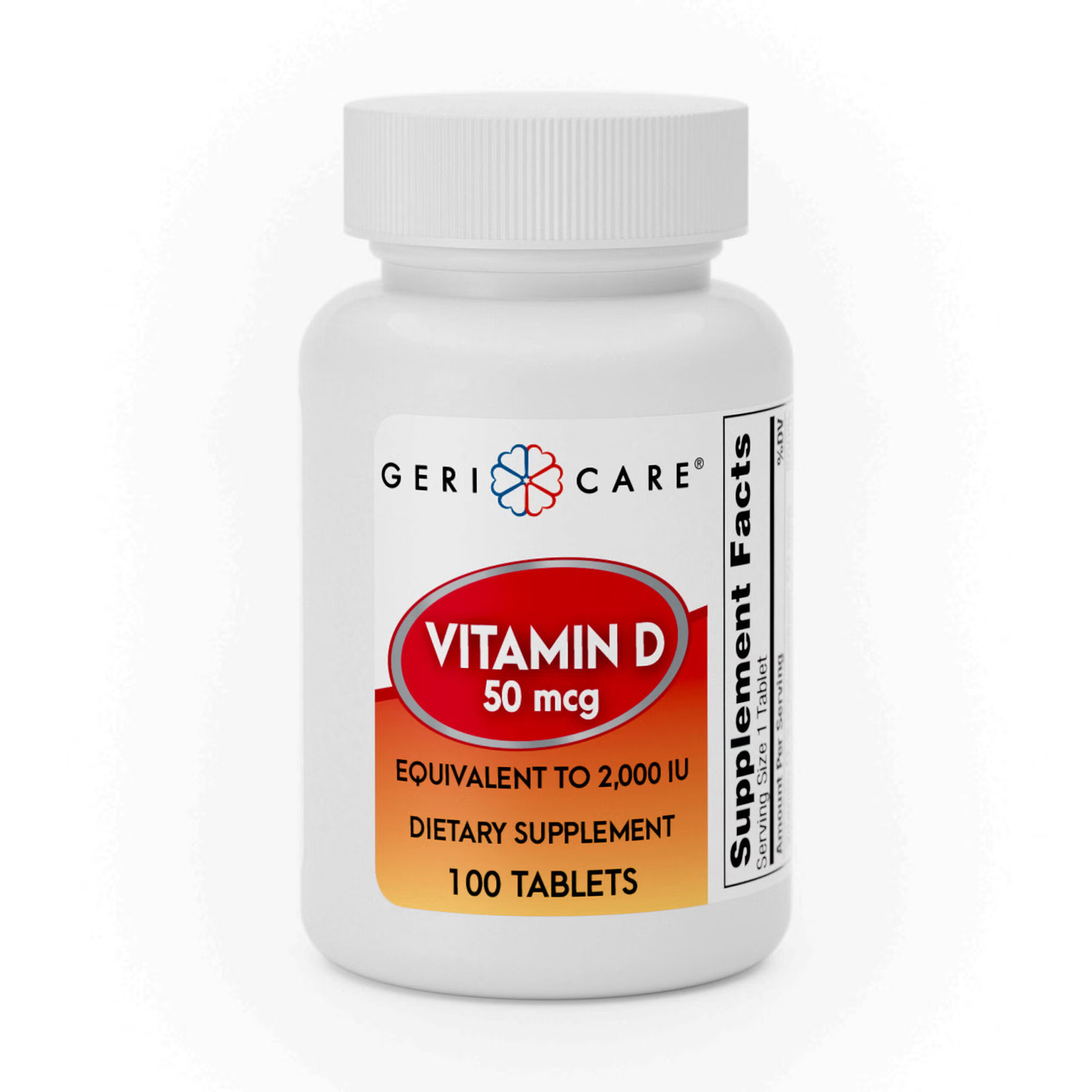 Geri-Care Vitamin D Tablet 880-01-GCP 1 Bottle 100 per Bottle