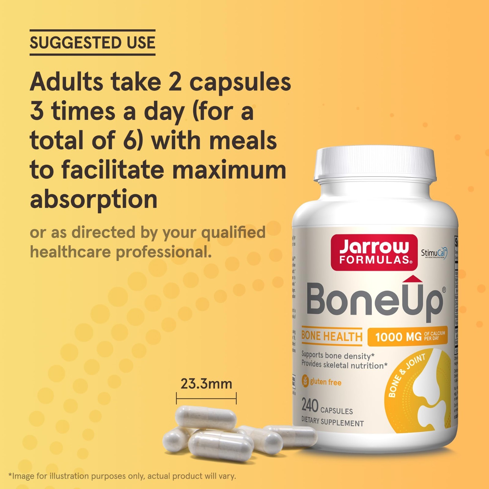 Bone Density Support Supplement – 1000mg Calcium, MCHA, Vitamins D3 & K2, 240 Ca