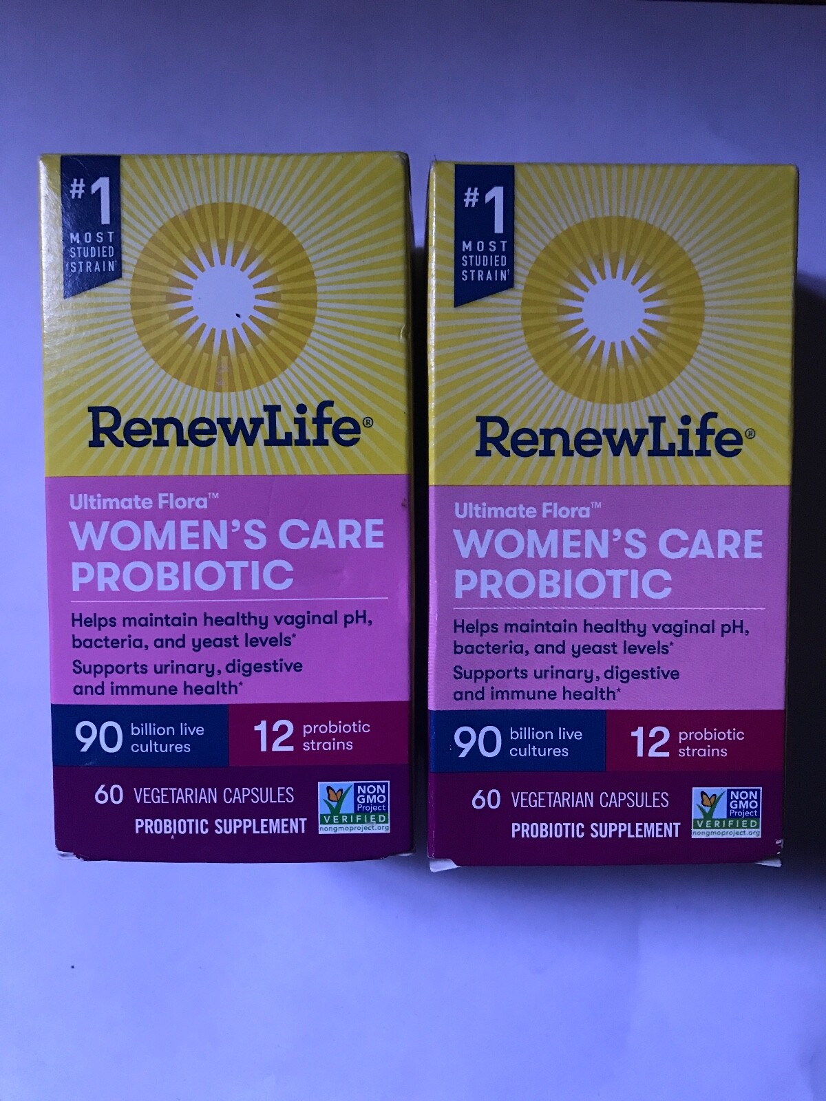 2 Renew Life Ultimate Flora Women’s Care Probiotic 90 Billion 60 Caps Ships Cold