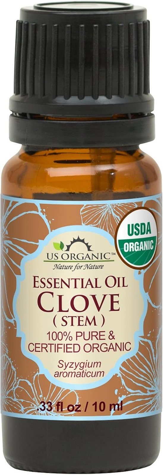 100% Pure Clove Stem Essential Oil – USDA Certified Organic, Steam Distilled (10