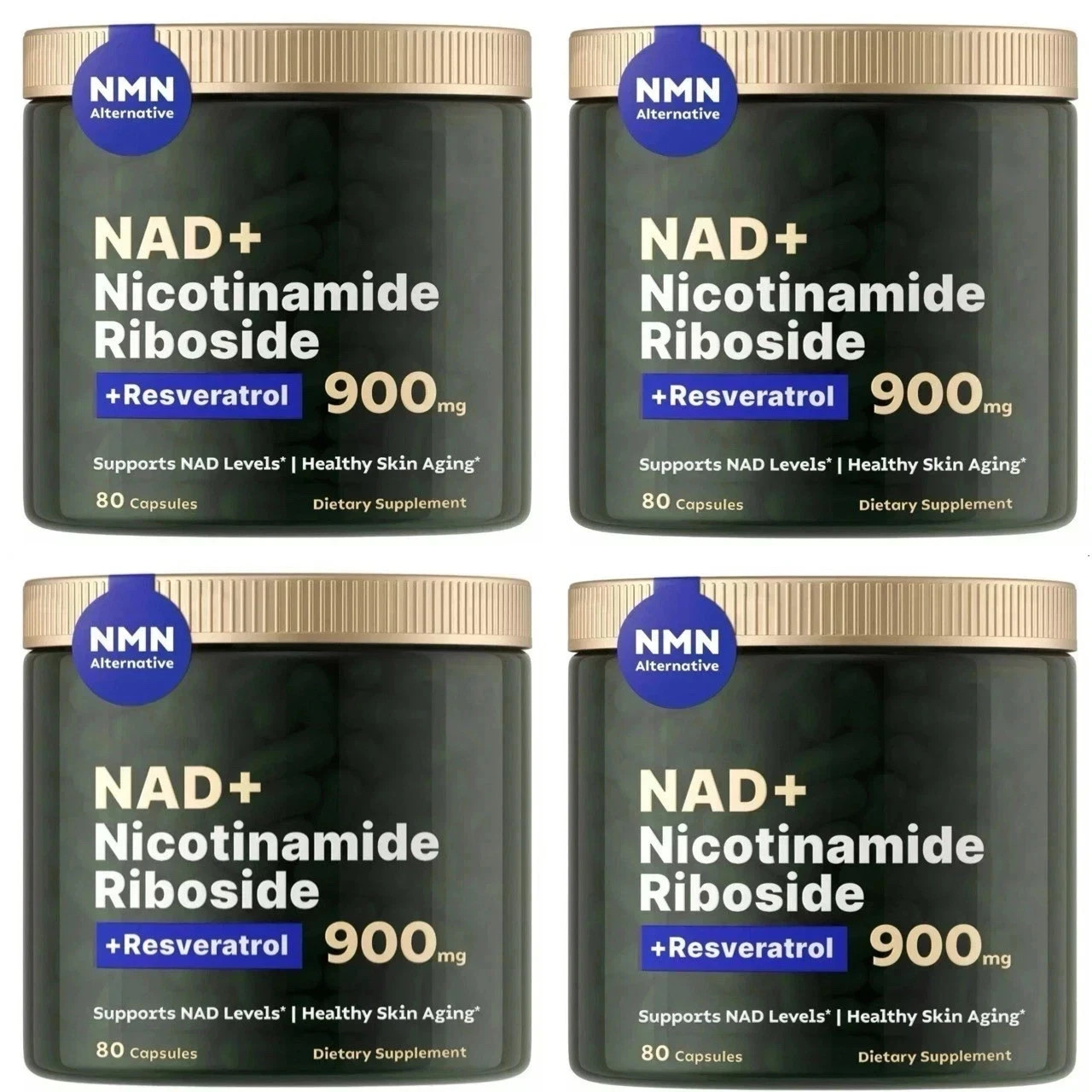 NAD+ Nicotinamide Riboside & Resveratrol | 4-Pack | 320 Capsules | brand latest