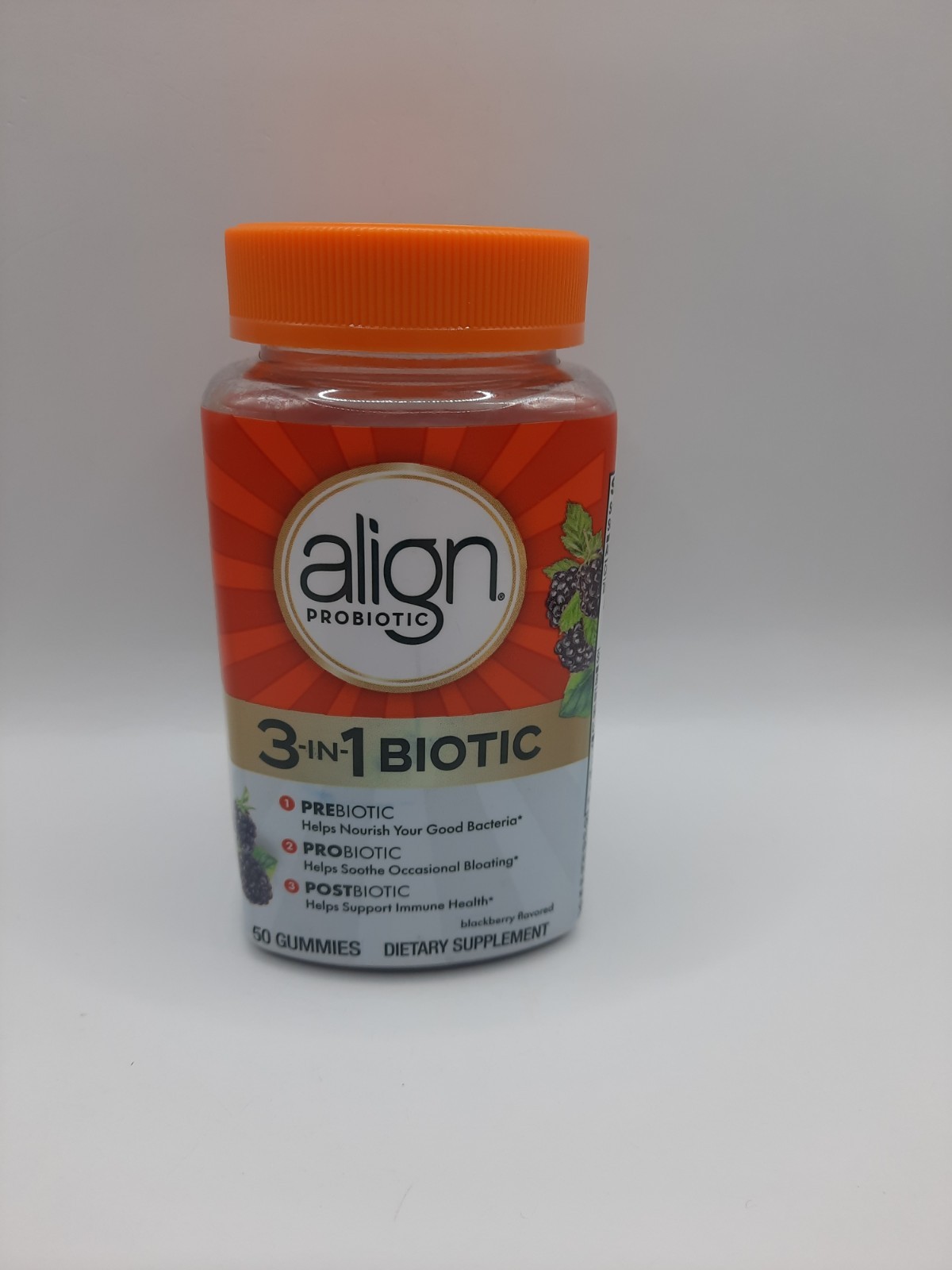 Align Probiotic 3-in-1 50 Gummies, Prebiotic + Probiotic + Postbiotic Exp. 04/27