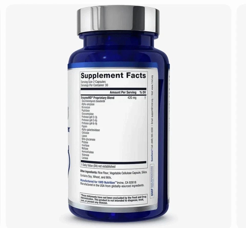 1MD Nutrition EnzymeMD – Digestive Enzymes Supplement – Pack of 1 NEW