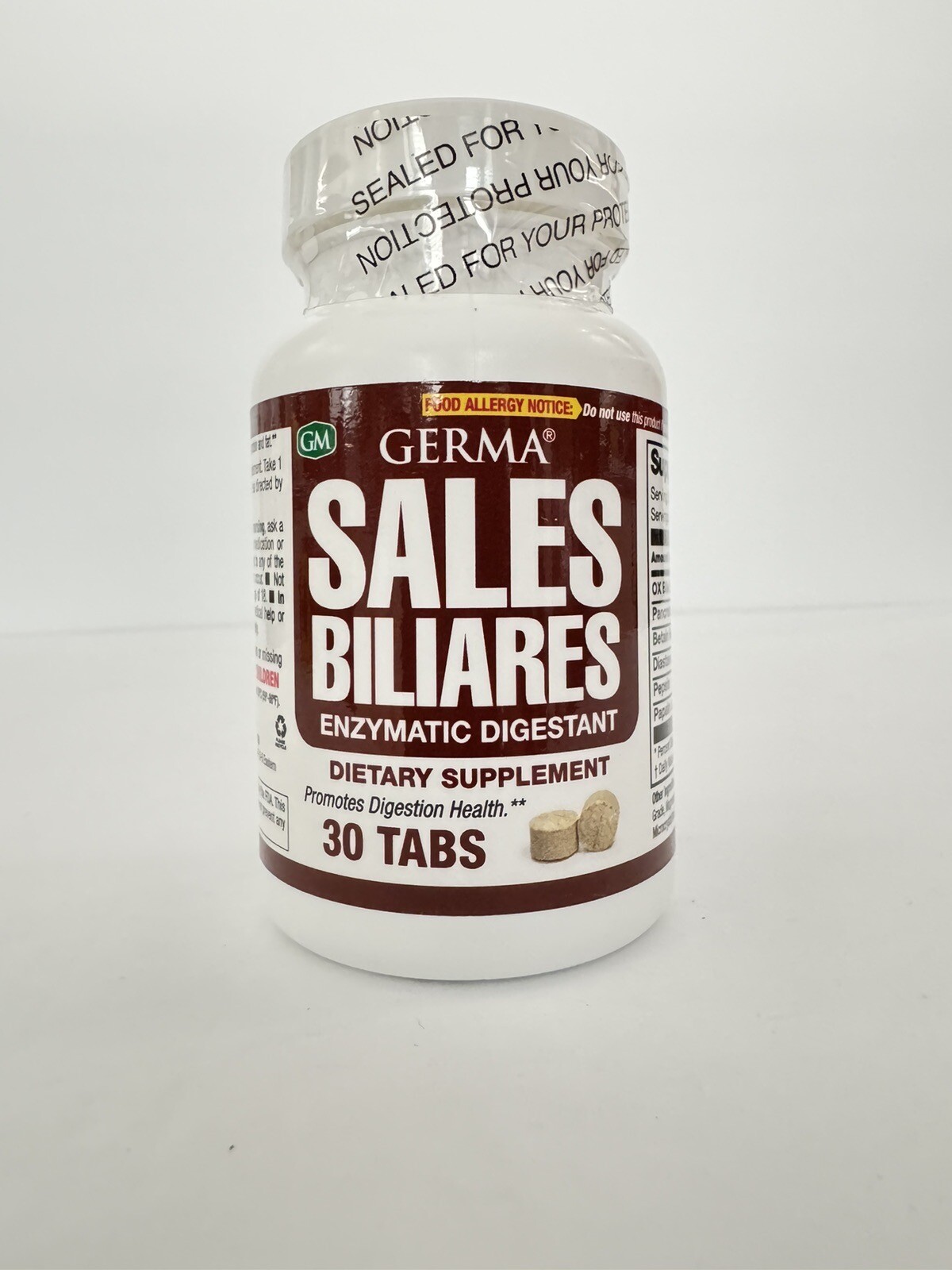 SALES BILIARES ENZYMATIC DIGESTANT DIETARY SUPPLEMENT 30 TABLETS EXP 06/2026