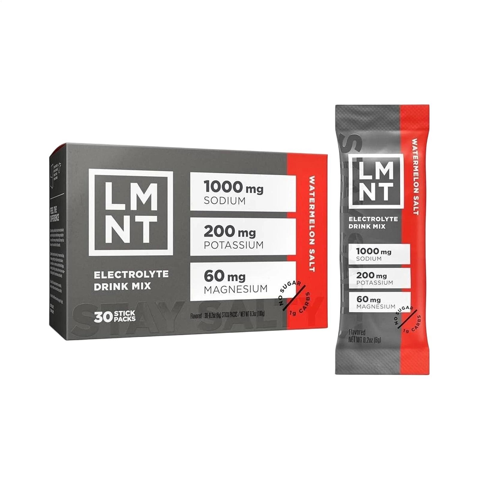 LMNT Zero Sugar Electrolytes – Watermelon Salt | Drink Mix | 30-Count