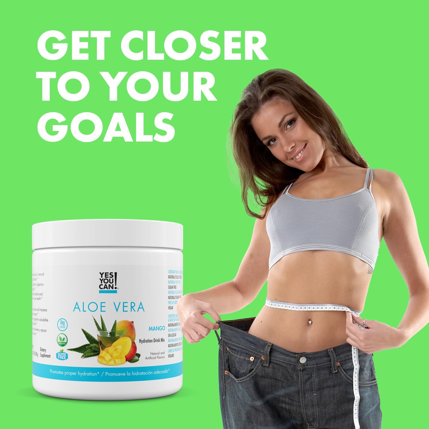 Yes You Can! Aloe Vera Powder Drink Mix – Hydration Booster Infused with Pure