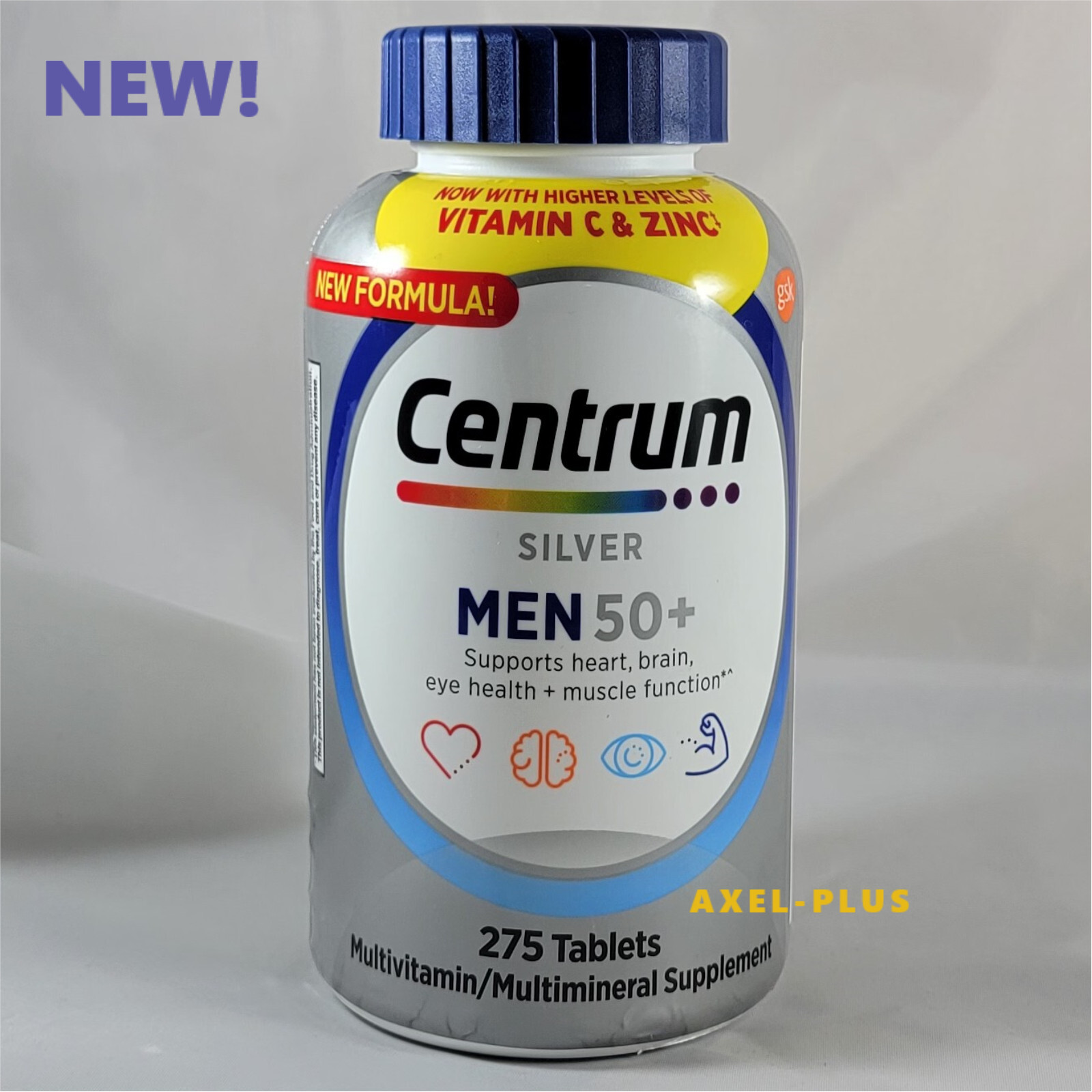 Centrum Silver MultiVitamin MultiMineral Complete Vitamin 275 Tabs Men Over 50+