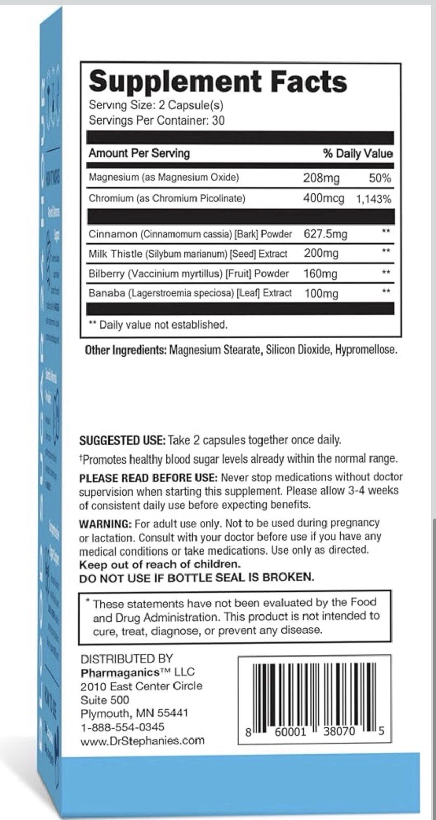 🔥Dr Stephanie’s Blood Sugar Support 24 Hour Once Daily 60ct 08/2028 Supplement