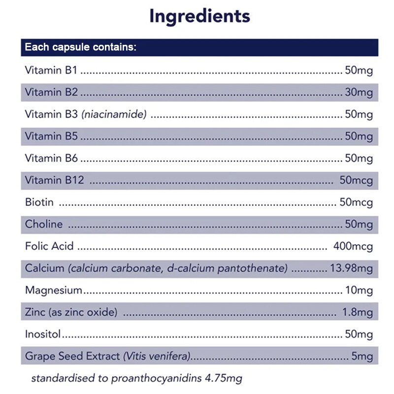 Vitamin B Complex 30/60/120Capsules B1,B2,B3,B5,B6,B12 w Minerals,Immune Support