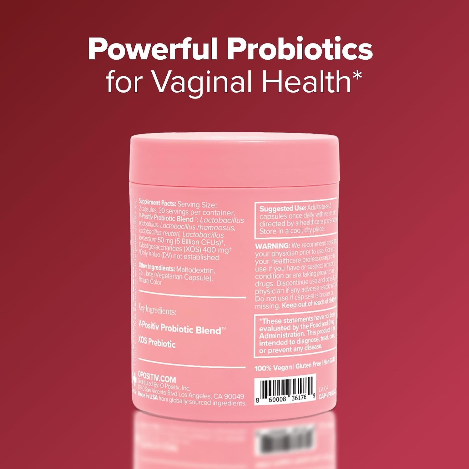 Natural Vaginal Probiotics – 60 Capsules for Optimal pH Balance & Flora Health