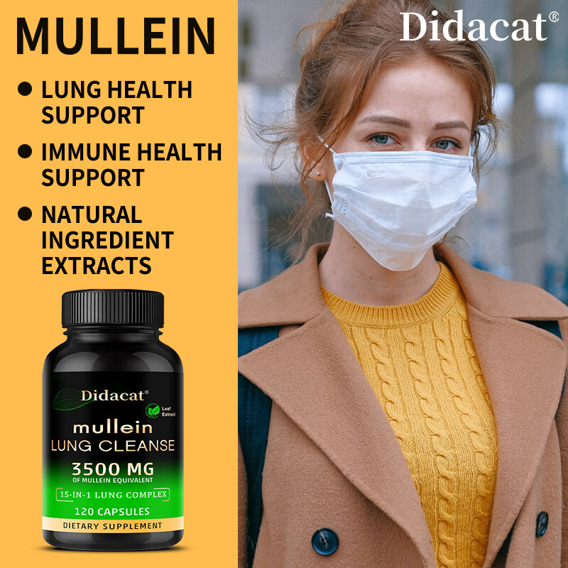 Mullein Leaf Extract 3500mg ,support Lung Cleanse Respiratory ,120 Capsules.