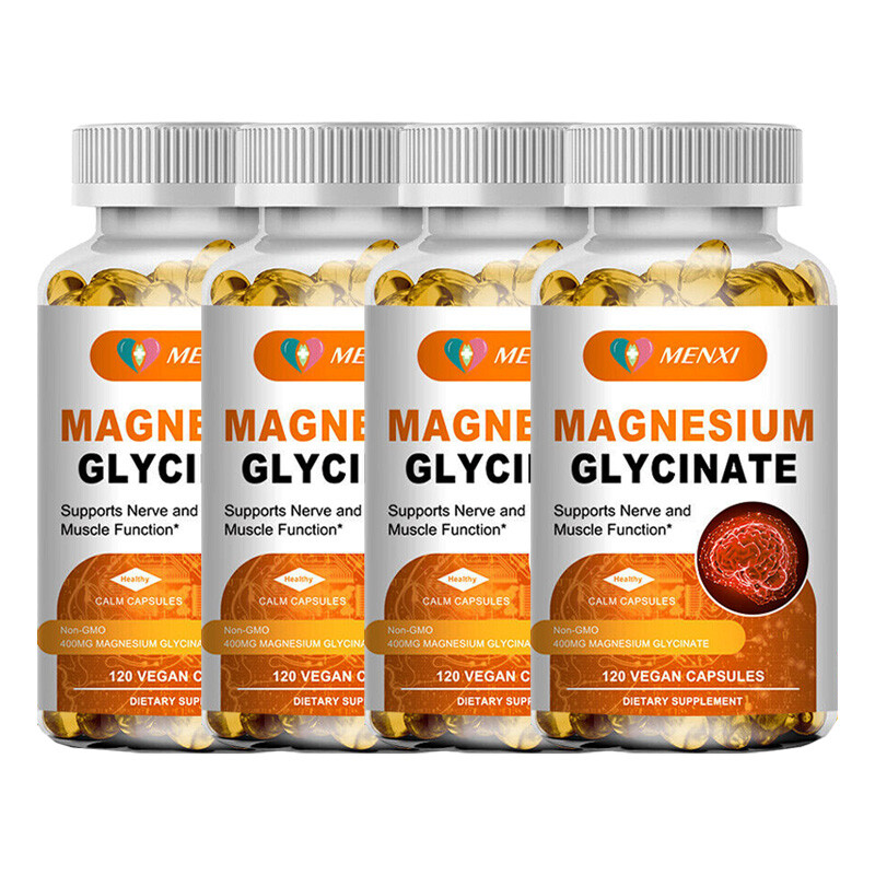 Magnesium Glycinate 400 MG Chelated RLS Improved Sleep, Stress & Anxiety Relief