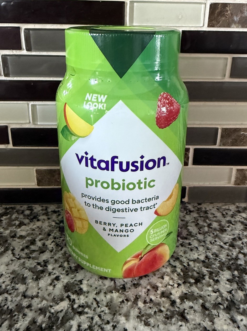 Vitafusion Probiotic 70 Raspberry, Peach, Mango Gummies Digestive Tract Health