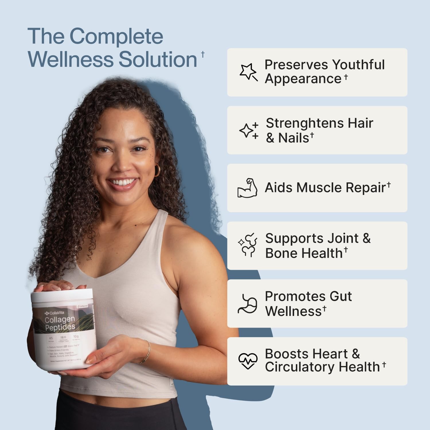 CollaVita Collagen Peptides Powder (3 Month 2 Pound (Pack of 1), Beige