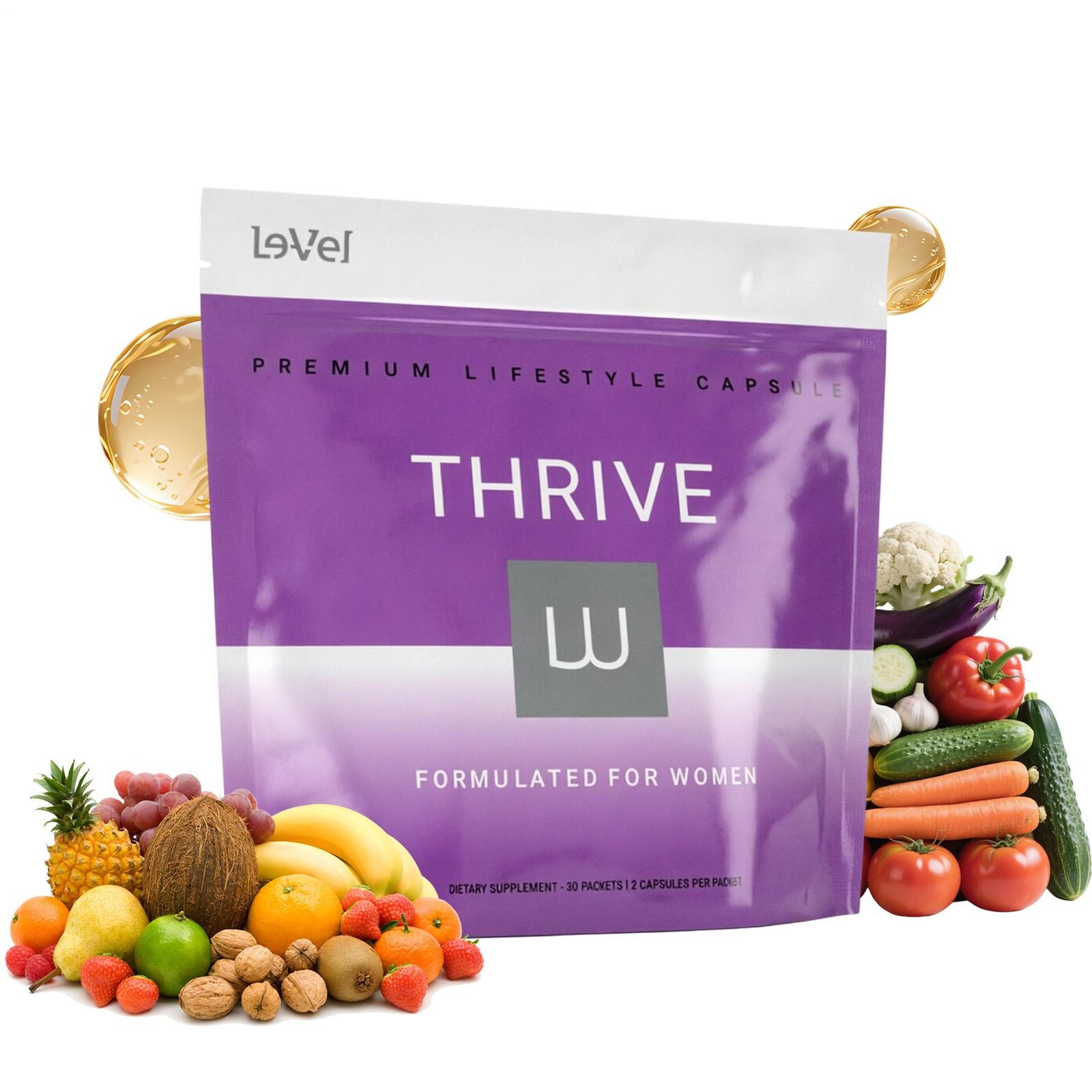 3 Pack Le-Vel Thrive Women Premium Lifestyle Capsules Total 180 Count Nutrient S