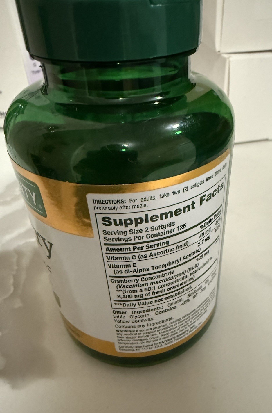 Nature’s Bounty Cranberry 4200mg, 250 Softgels SEALED Exp 01/2026