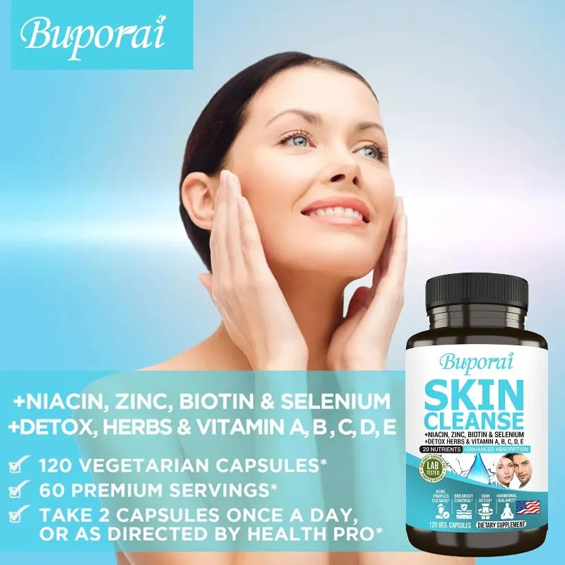 Skin Cleanse 120pcs, Brightening, Anti-aging, Support Hair, Skin and Nail Health