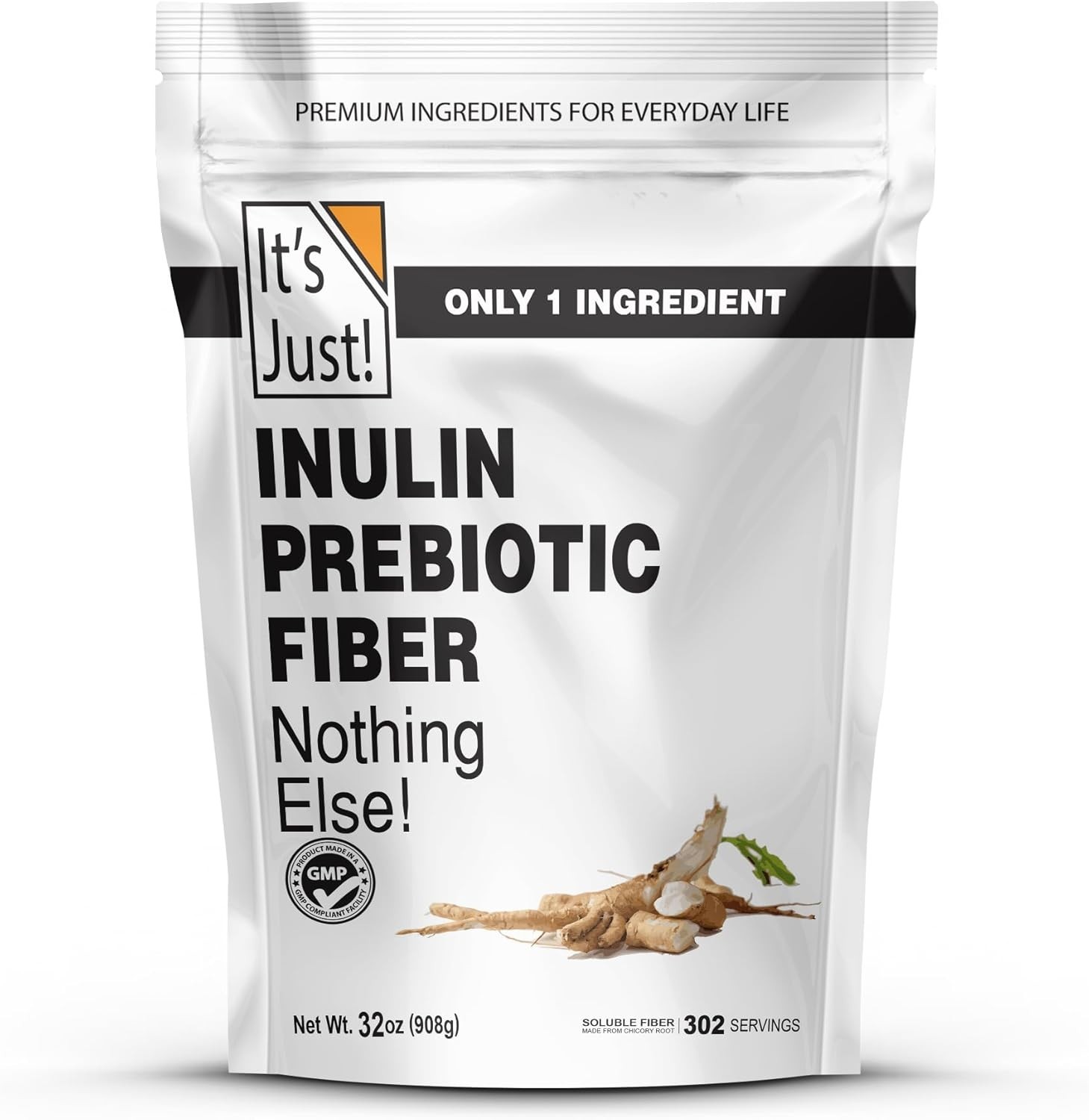 It’s Just! – Inulin Prebiotic Fiber, Water Soluble, Chicory Root Powder, Promote
