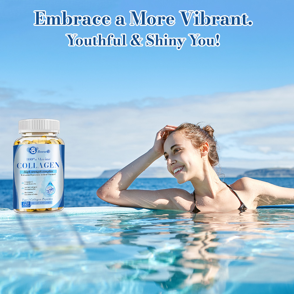 Hydrolysed Type I Marine Collagen Capsules 1500mg For Skin, Nail Hair Health.