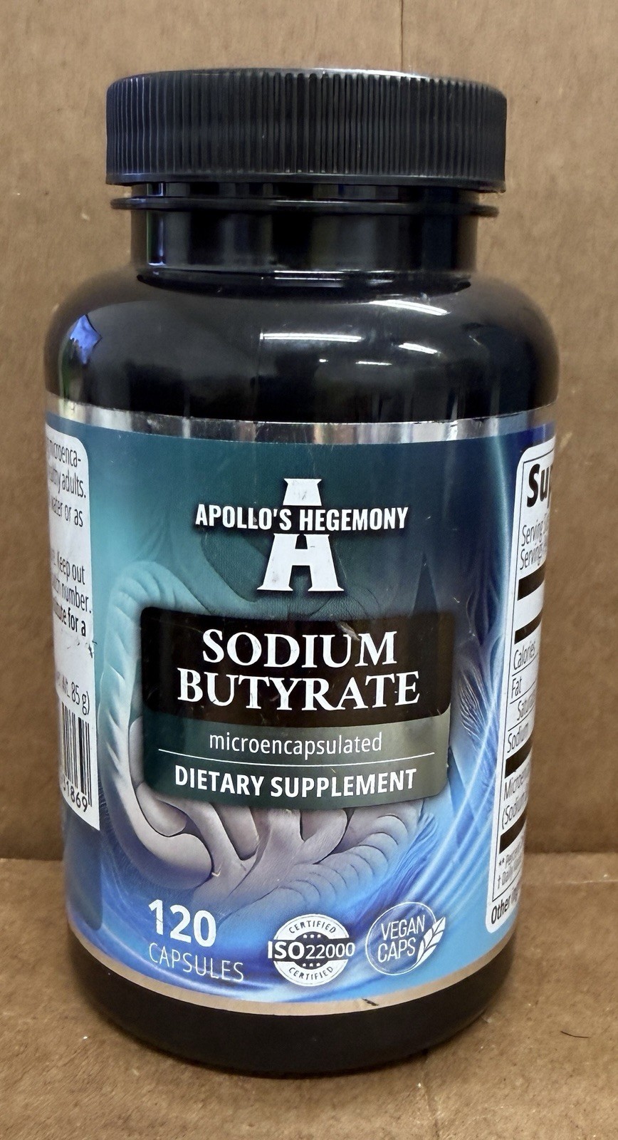 Sodium Butyrate High Dose 580 mg/120 Vegan Capsules Each/ Exp 06/2028