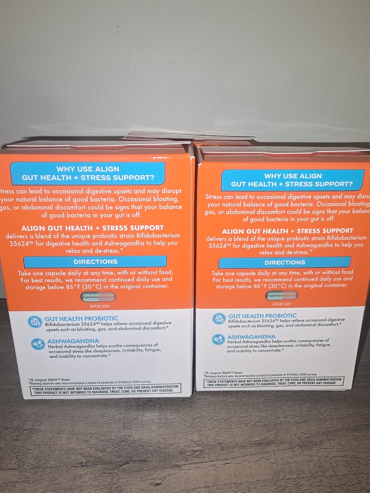 (Set of 3) Align Probiotic Gut Health + Stress Support 21 Capsules Exp 07/2028
