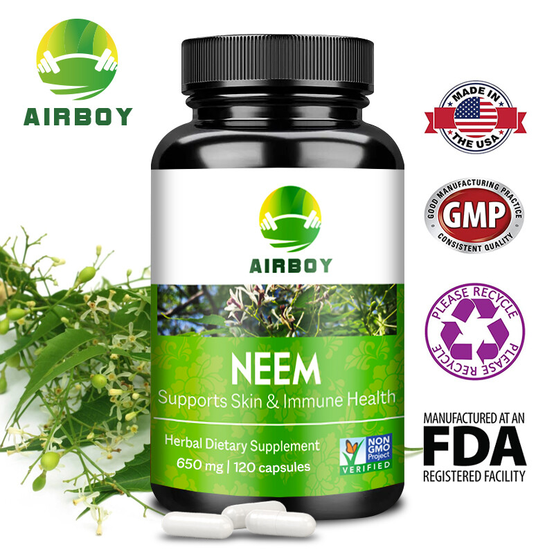 120pcs Neem Capsules (Azadirachta indica) – Organic, Immune Support,Liver Health