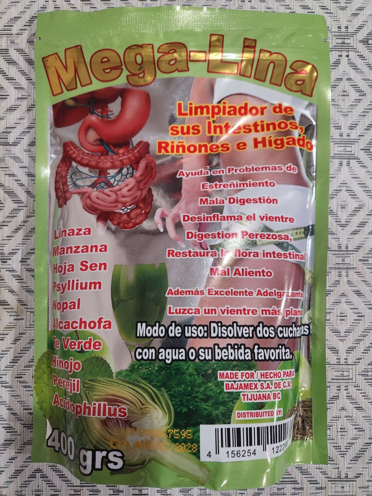 MEGALINA DETOXIFY INTESTINES KIDNEYS LIVER 14 OZ FLAXSEED 06/2028 MADE MEXICO