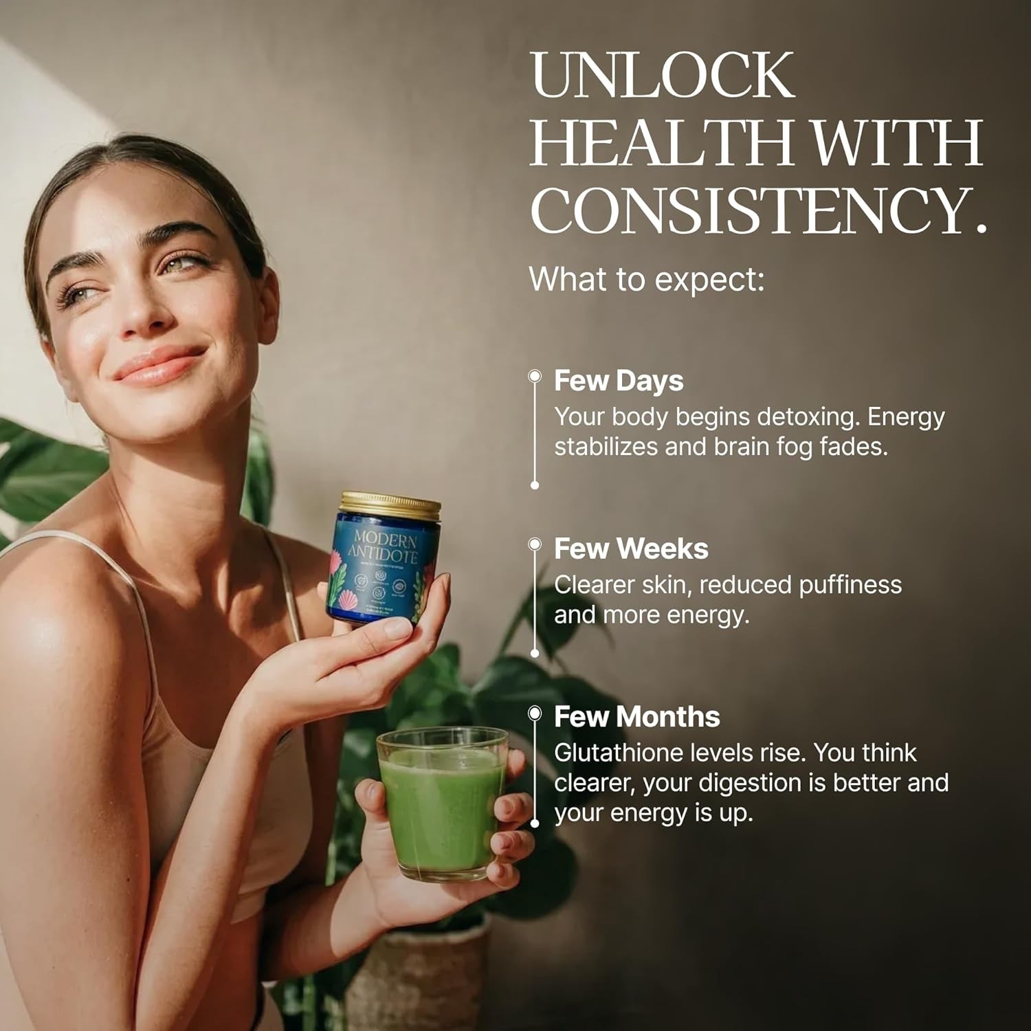 Modern Antidote Detox Drink Mix 28 Servings NAC DIM Sulforaphane