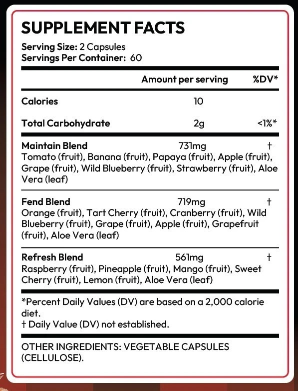 Superfood Vegetable & Fruit Blends 240 Capsules 2 Mo Supply 12/2027 New Sealed