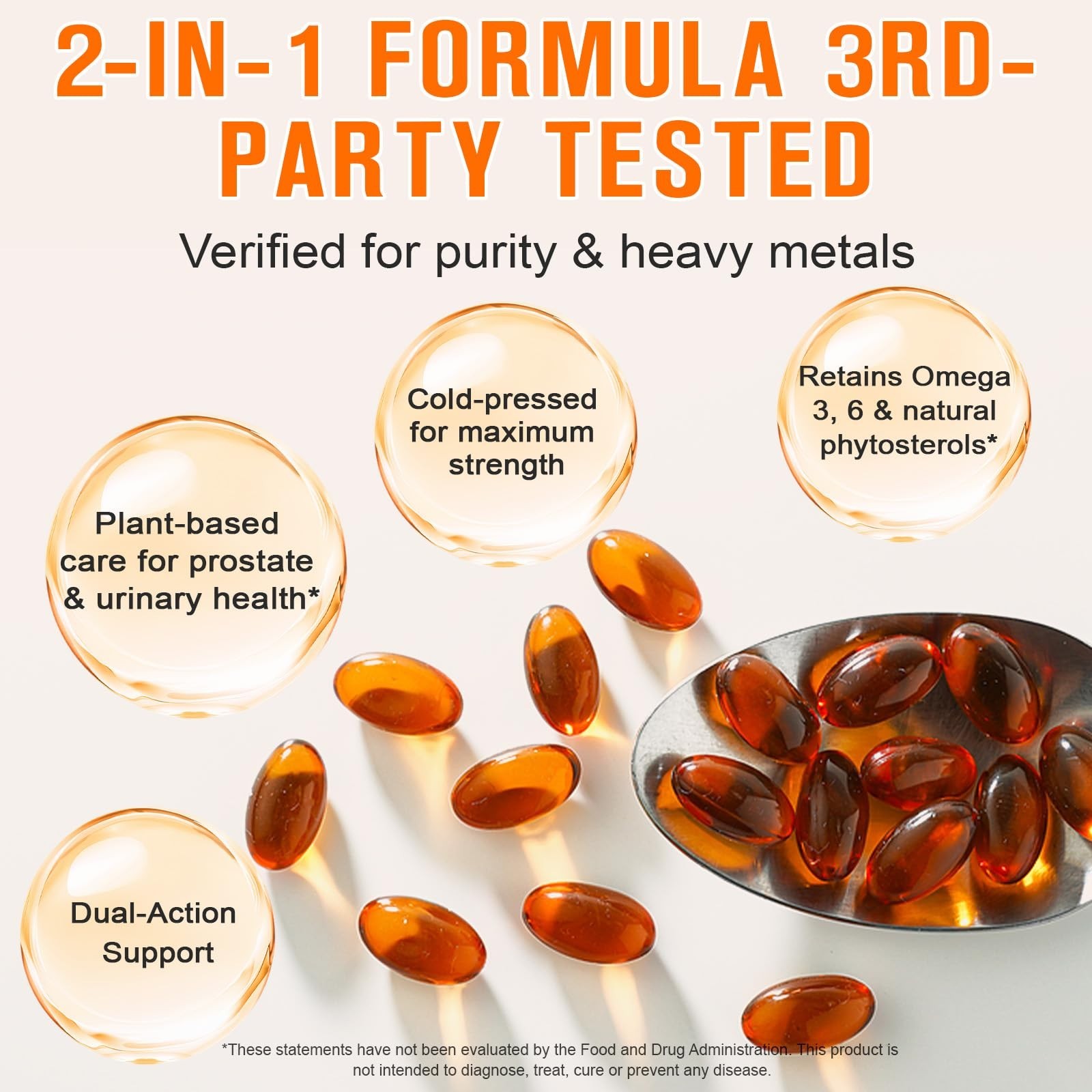 Cold Pressed Pumpkin Seed Oil & Saw Palmetto 1000mg, 300 Softgels – Hair, Prosta
