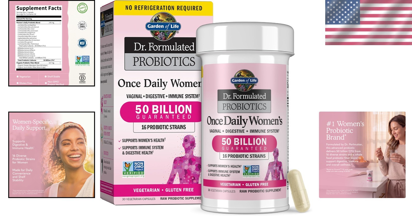 Daily Probiotics for Women with 16 Strains – Supports Digestive & Vaginal Health