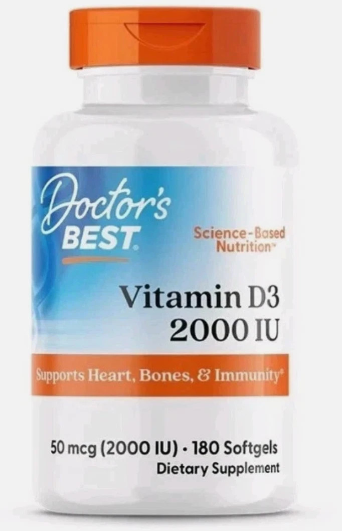 TWO Doctor’s Best Vitamin D3 50 mcg (2000 IU) 180 Softgels Each EXP: 06/ 27