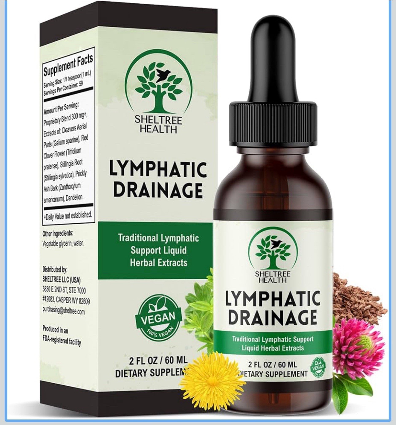 SHELTREE HEALTH Lymphatic Drainage Drops, 2 Fl. Oz | Organic Lymphatic Drainage