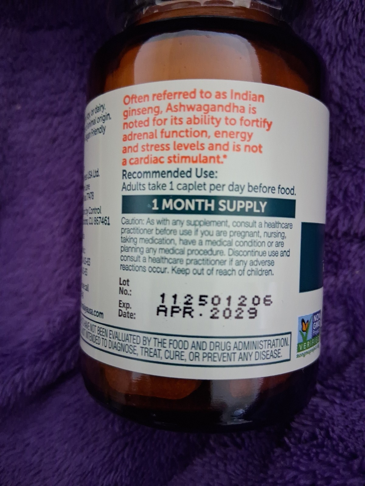 Himalaya Organic Ashwagandha | General Wellness |30 Ct. Exp. 04/29