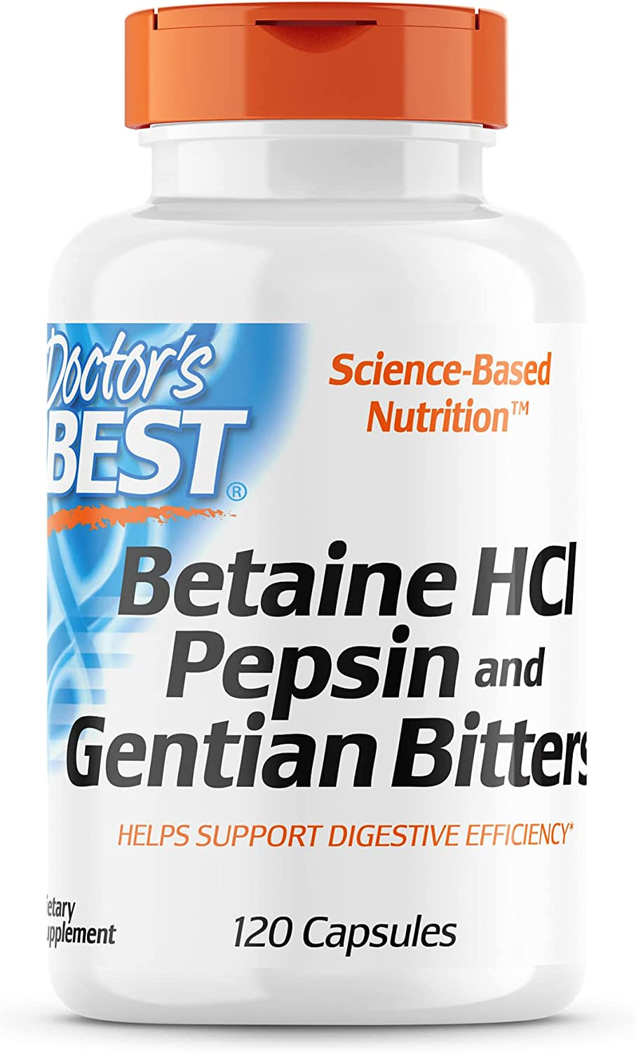 Betaine HCI Pepsin & Gentian Bitters, Digestive Enzymes, 120 Caps, (DRB-00163)