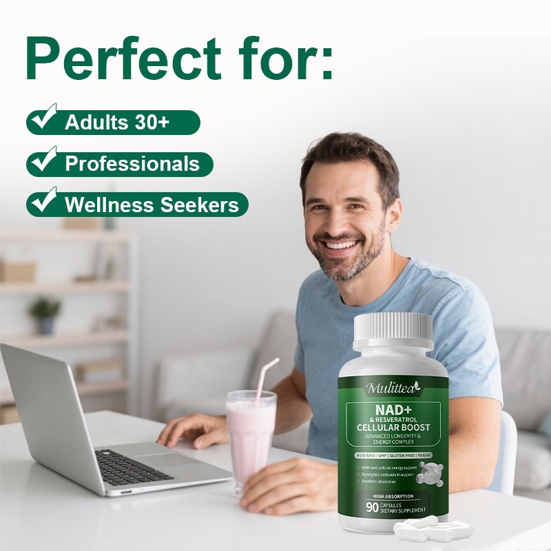 90PCS NAD Supplement Liposomal NAD+ Nicotinamide Riboside with Resveratrol US
