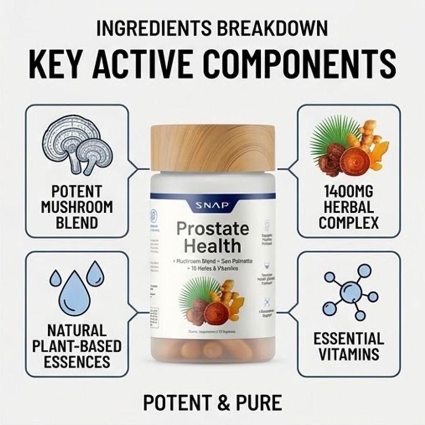 SNAP Prostate Health 2-Pack Saw Palmetto Mushroom Blend Men’s Support 180 Caps